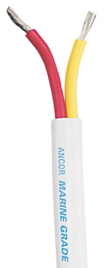 123710 – ANCOR Duplex Wire, Stranded Conductor 6/2 AWG Flat Encasement Red/ Yellow 100 Foot Length Tinned Copper Cond...